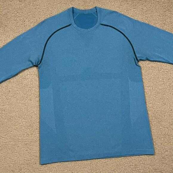 Lululemon Mens Metal Vent Tech Long Sleeve Shirt Blue Size Medium - Picture 2 of 6